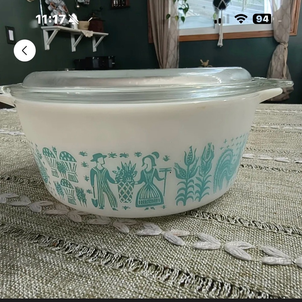 Vintage Glass Casserole Dish with Lid